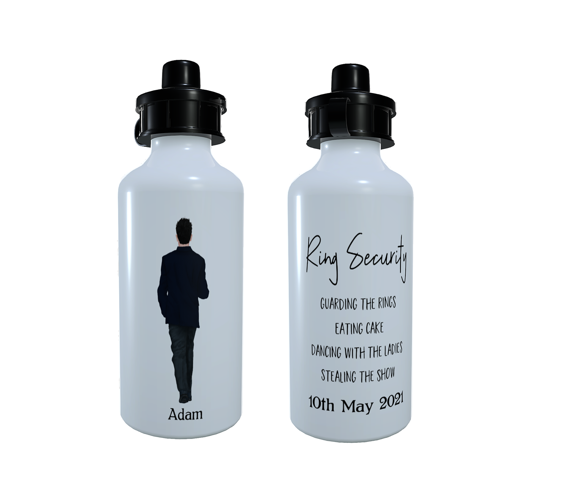 Page Boy Personalised Water Bottle, Custom Page Boy Bottle